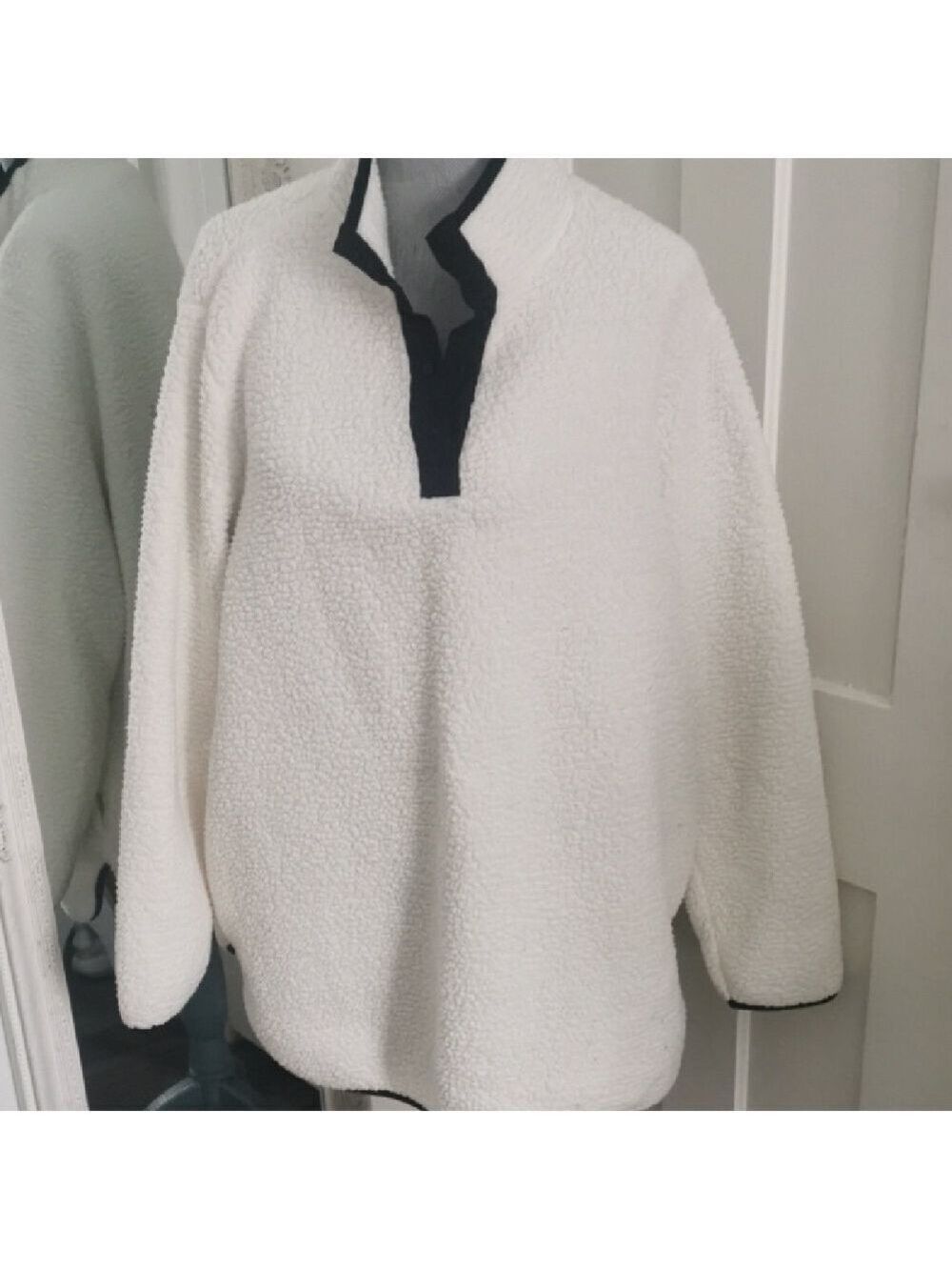 Lands End womens faux sherpa cozycore fleece pullover 🐑 Size 2X